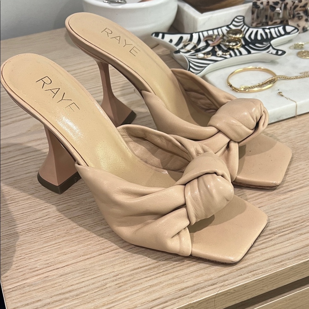 RAYE Nude Knotted Heels